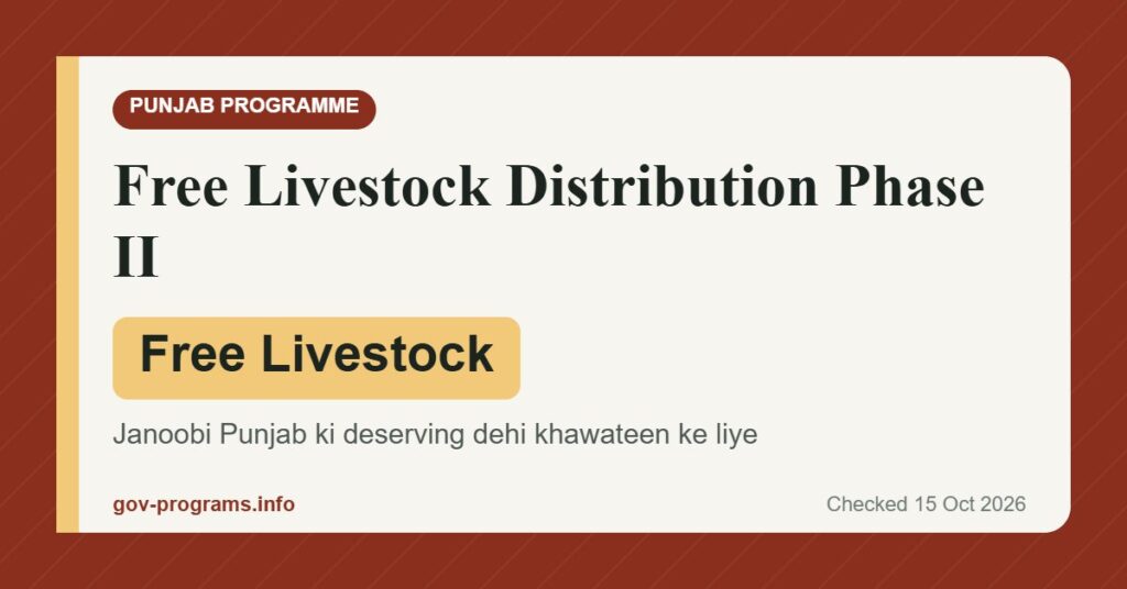 Free Livestock Distribution Phase II 2026 - Punjab programme banner