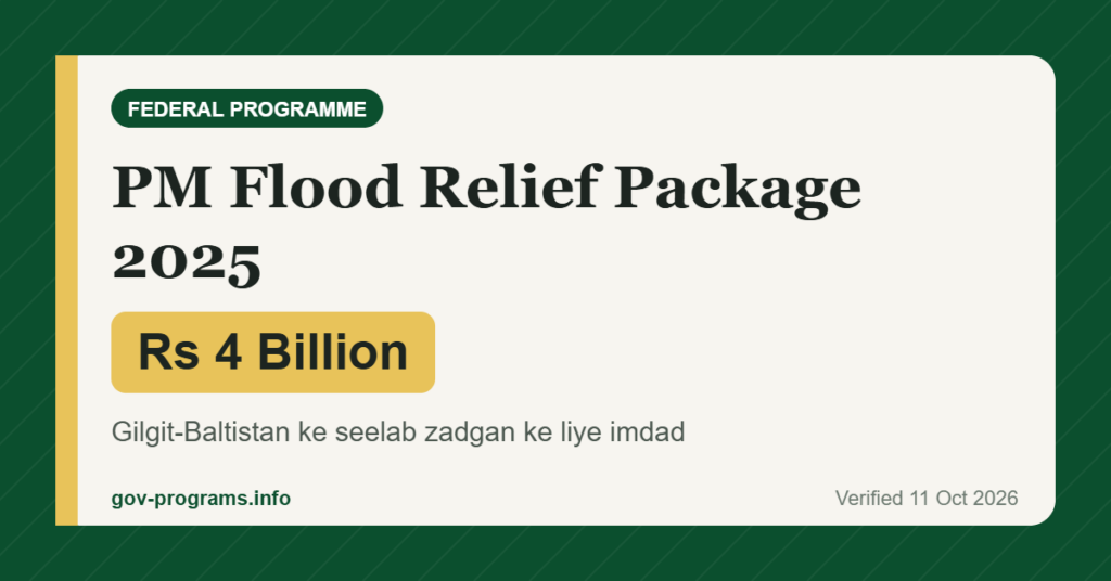 PM Flood Relief Package 2025 - key benefit: Rs 4 Billion (Federal)